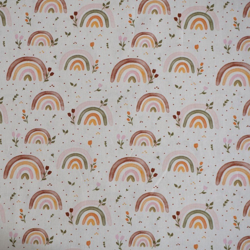 Baumwollstoff Motivdruck Regenbogen pastell - FVJ